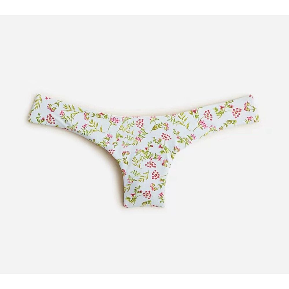 NWT J Crew Curved Waist Cheeky Bikini Bottoms Swimsuit XL Cloud Meadow Floral